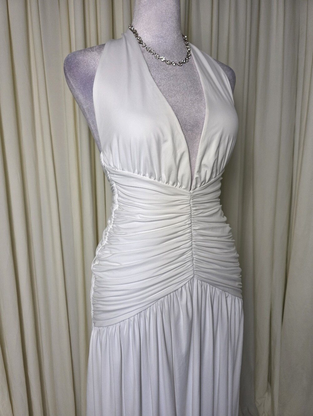 Melania Long Dress - BABYBOO NWT White $161 - Picture 12 of 13